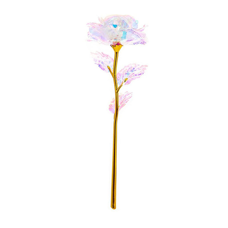 Wholesale of 10pcs Valentine's Day 24k Gold Foil Luminous Plastic Roses